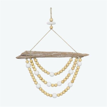 YOUNGS 14 in. Wide Driftwood & Bead Wall Decor 11382